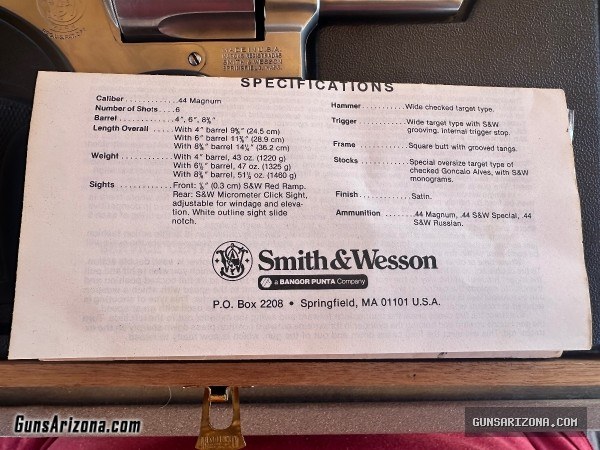 Smith and Wesson model 629 no dash