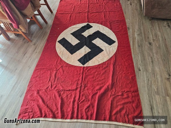 HUGE Nazi Germany WWII Flag Red & White Swaztika 114x58 WW2 Official Banner