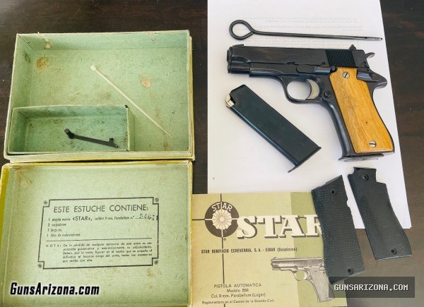 STAR BM 9MM MADE IN SPAIN, IN BOX WITH EXTRAS