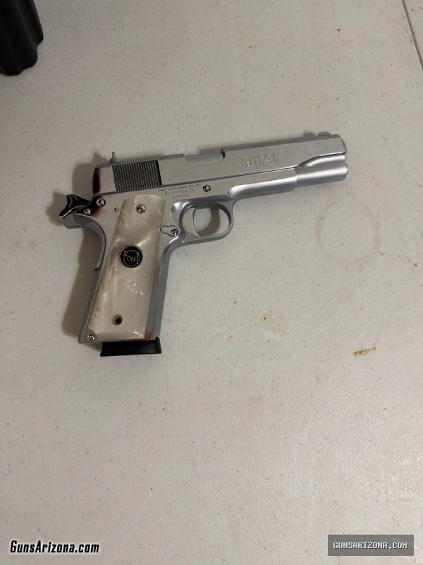1911a1 chrome/ pearl handles