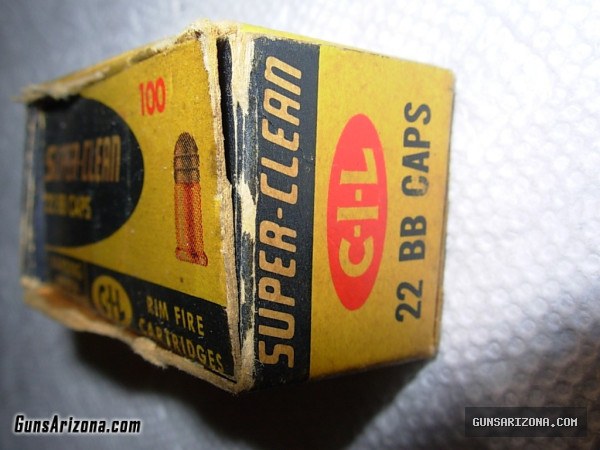 SUPER-CLEAN .22 CAL. BB CAPS RIMFIRE CARTRIGES