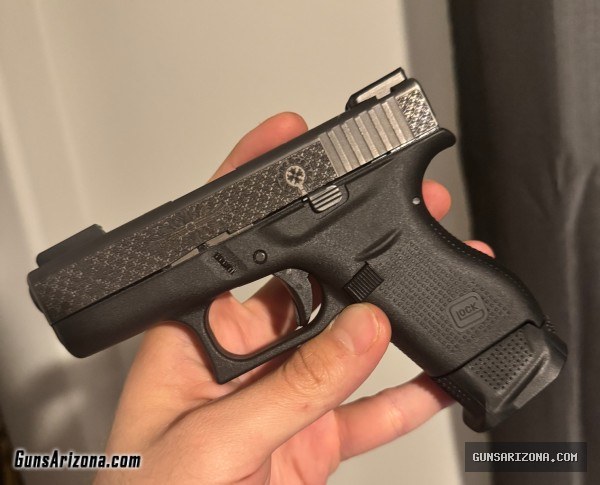 Glock 42 chrome hearts engraved