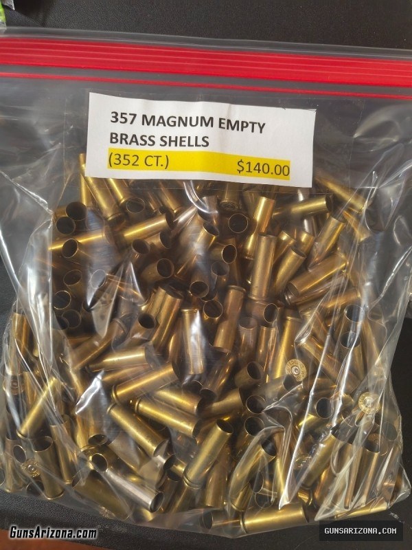 357 MAGNUM BRASS CASINGS (352 COUNT)