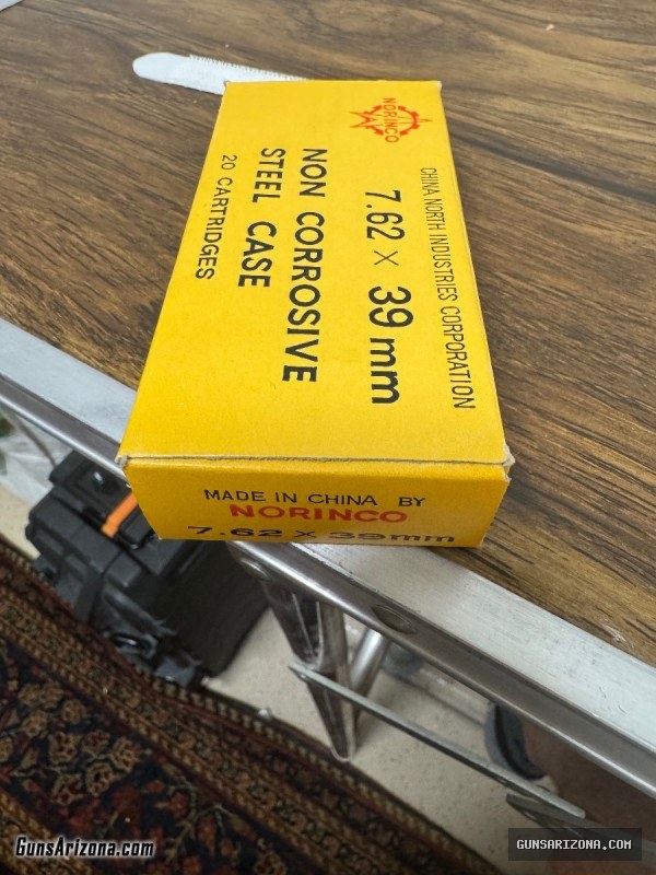 7.62 x 39 mm. Moreno yellow box rounds
