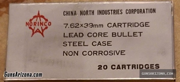 Norinco lead core 7.62x39 ammo (1240 rounds)