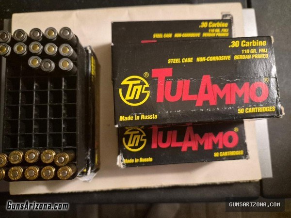 30 Carbine Ammo / Tula Ammo 173 rds / 2 Mags