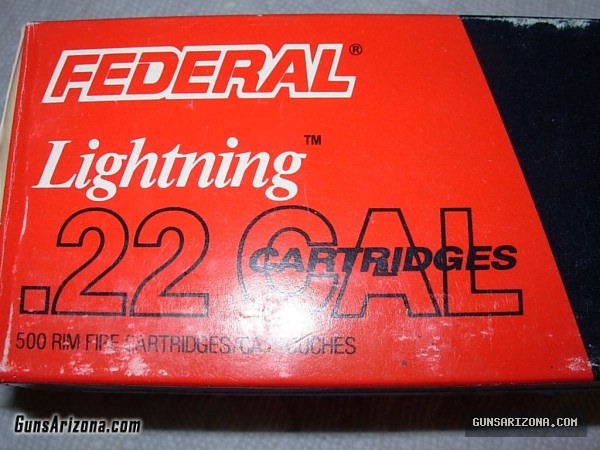 500 Federal Lightning .22 cal long rifle cartridges