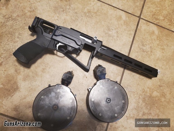 Ruger 10 22 Charger .22lr Pistol with Alum chassis, folding brace, and FRT