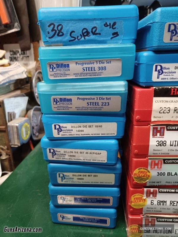 reloading dies, Dillon, Redding, Hornady, lee, RCBS