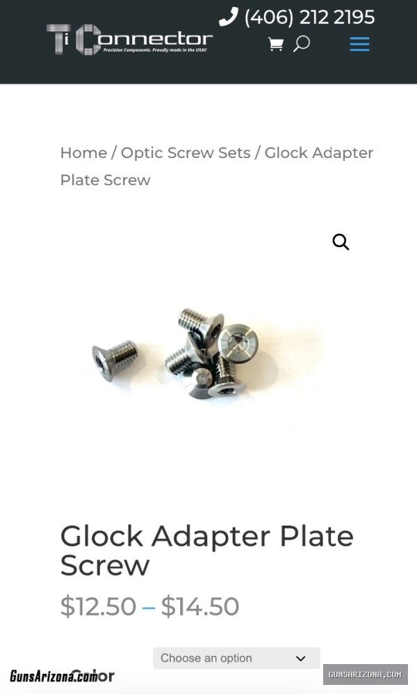 TiConnector Natural Finish Titanium MOS Adapter plate screws