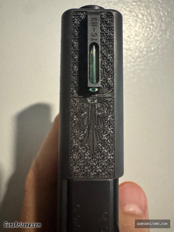 Glock 42 chrome hearts engraved