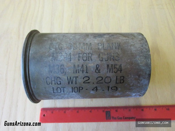 90mm  Blank Artillery Shell Casing - WWII Era