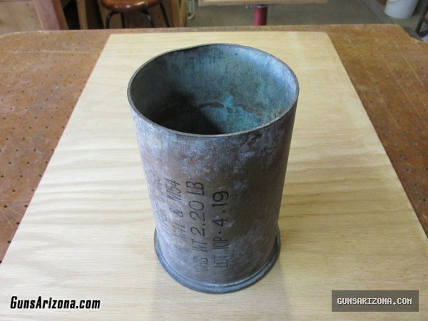 90mm  Blank Artillery Shell Casing - WWII Era