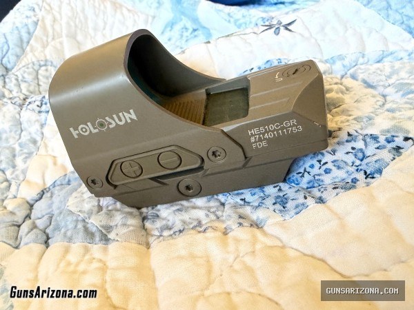 Holosun HS510C green dot TAN solar and battery powered reflex sight