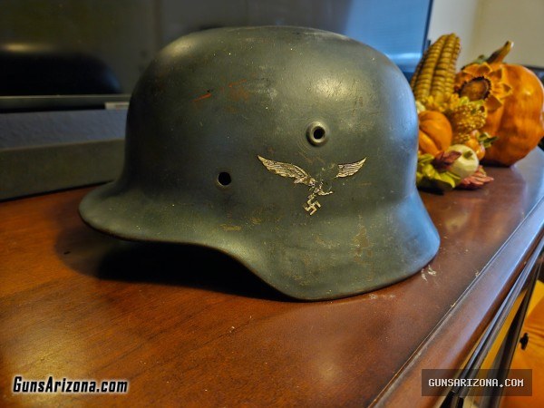 WWII M40 Luftwaffe Helmet German Eagle Nazi Size 68