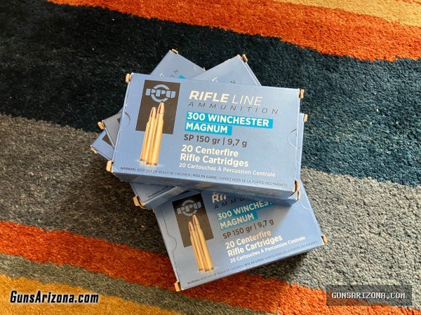 (8) Boxes PPU RifleLine 300 Win. Mag. SP 150 gr.