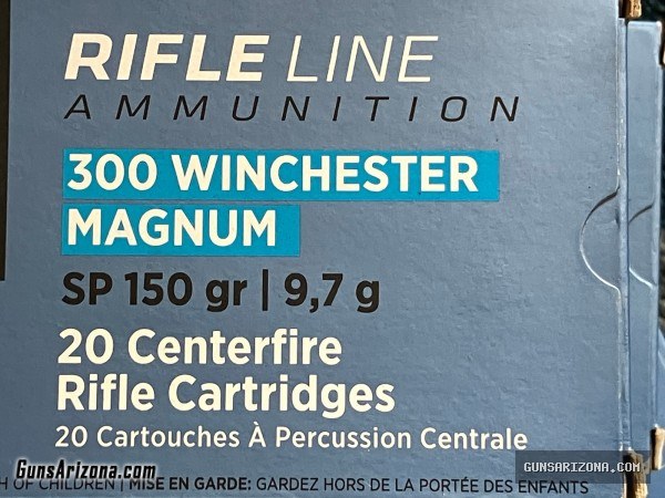 (8) Boxes PPU RifleLine 300 Win. Mag. SP 150 gr.