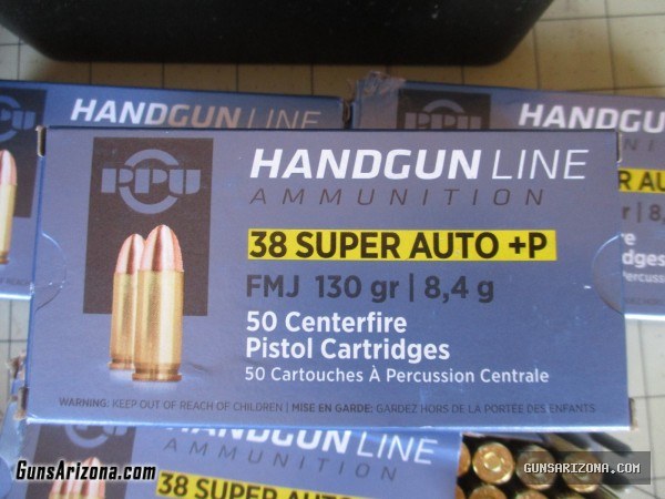 38 Super Auto Ammo, 190 factory rounds & GLOCK 9mm Magazines