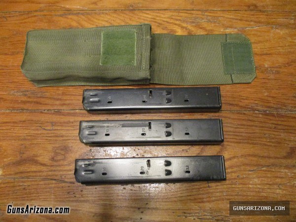 UZI pouch Action Arms and (3) 32 round magazines IMI