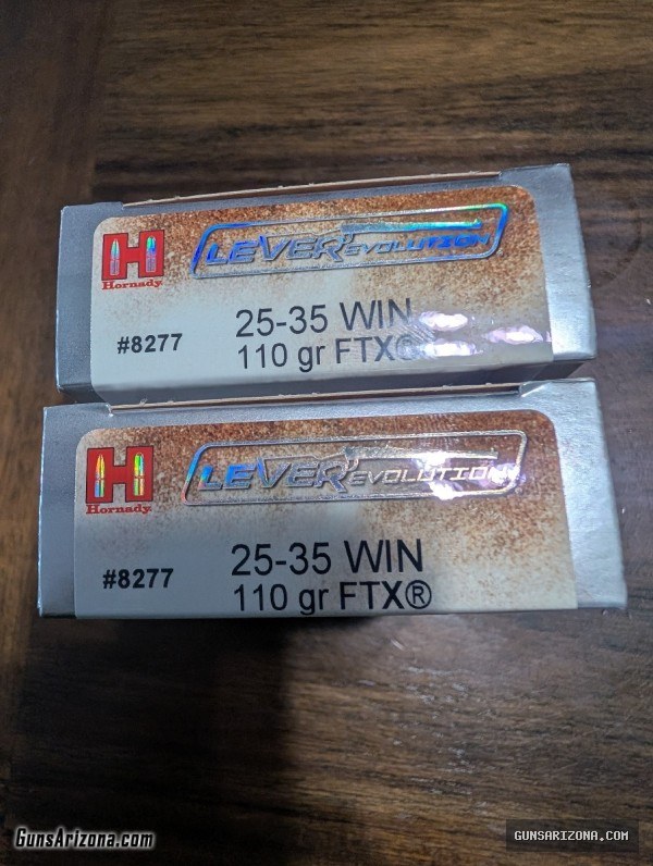 25-35 win Hornady 110 gr ftx 20 ct boxes