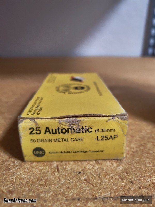 25 AUTOMATIC, 50 GRAIN, 6.35MM, 50 BULLETS