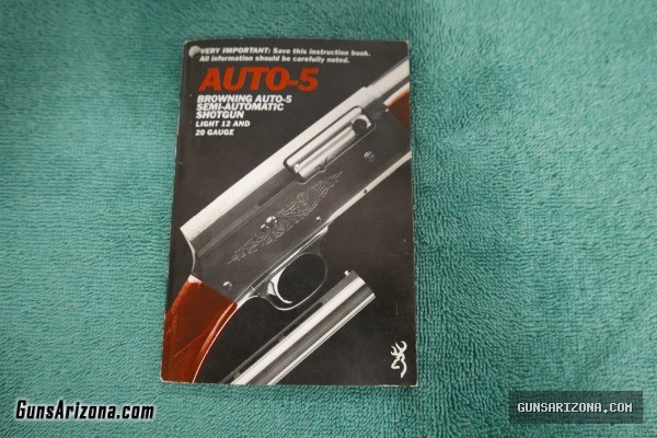 Browning Auto-5 Semi Auto Shotgun Manual