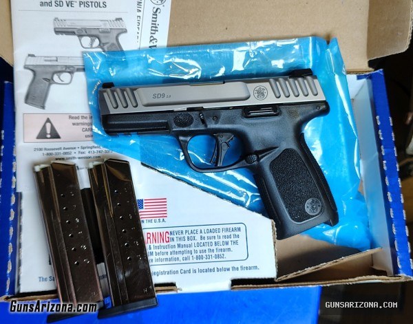 S&W SD9 2.0 9mm 16rnd mags, $289 out the door, NOT PrivPrty
