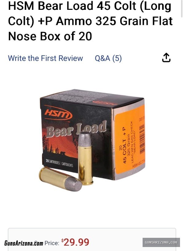 45 Colt +P Ammo