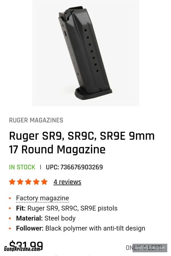 Ruger sr9 magazine