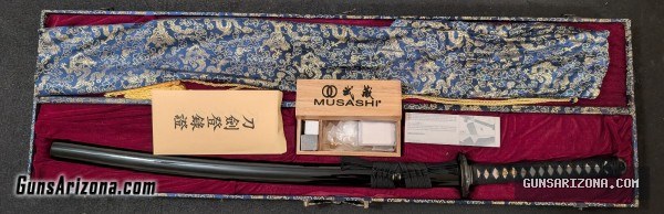 Musashi 1095 Carbon Steel Katana Clay Tempered.