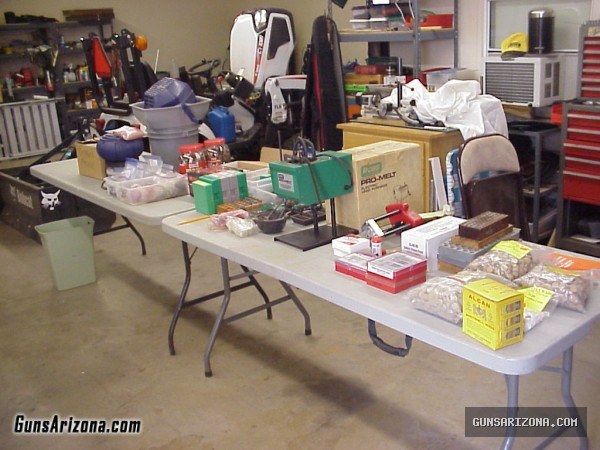 large lot of reloading equipment