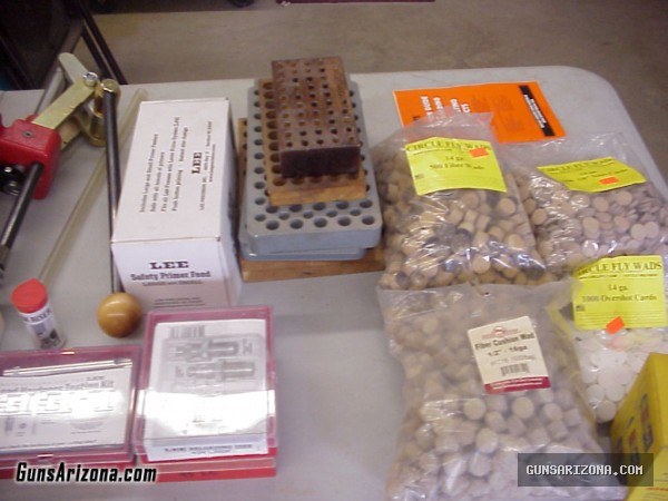 large lot of reloading equipment
