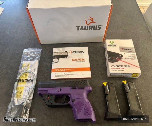Taurus G2C Semi-Auto Pistol - Black /Dark Purple - 12 + 1