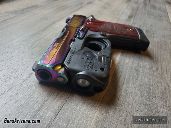 Sig Sauer P238 -380-RBT w Rainbow Blue Ti, Nite Sights, TLR-6 Laser, Kydex holster, LNIB