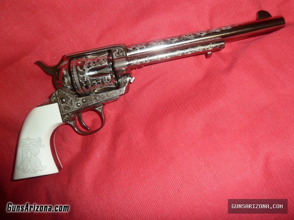 ENGRAVED TEDDY ROOSEVELT SINGLE ACTION 45LC CIMARRON