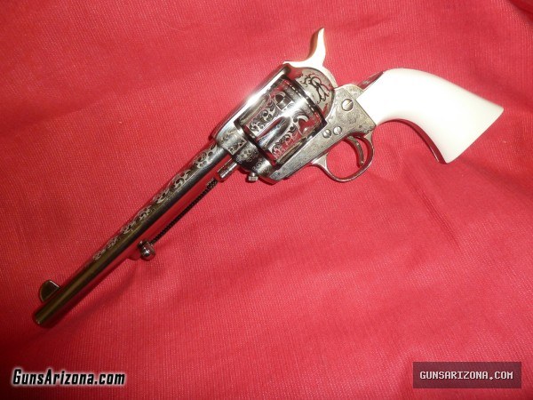 ENGRAVED TEDDY ROOSEVELT SINGLE ACTION 45LC CIMARRON