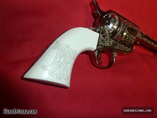 ENGRAVED TEDDY ROOSEVELT SINGLE ACTION 45LC CIMARRON