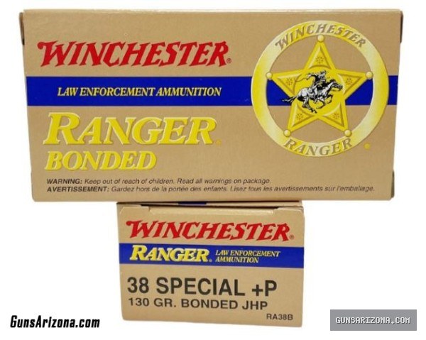 Winchester Ranger 38 Sp 130 Grain Bonded JHP +P 500 Rounds