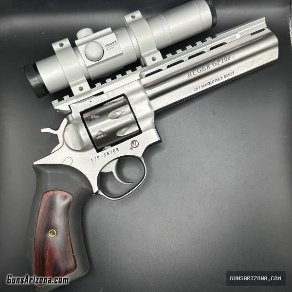 Ruger GP100 7 shot 357 scoped revolver