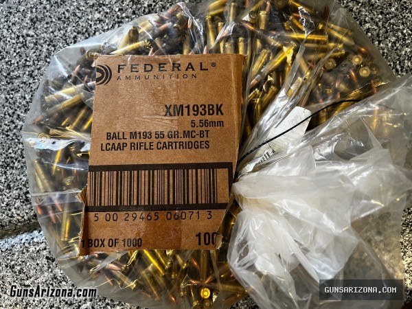Updated:  Federal 5.56 Ball Ammo, M193, 55gr., 1000 rds