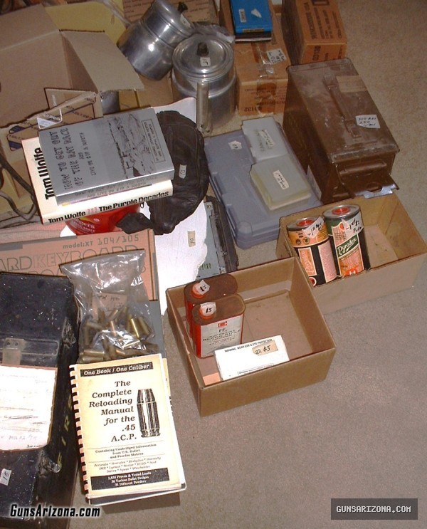 7.62 x 51, 243, 45 ACP, 30 Carbine, Factory Ammo, Reloads, and Components from an Estate