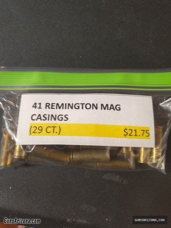 41 REMINGTON MAG CASINGS (29 COUNT)