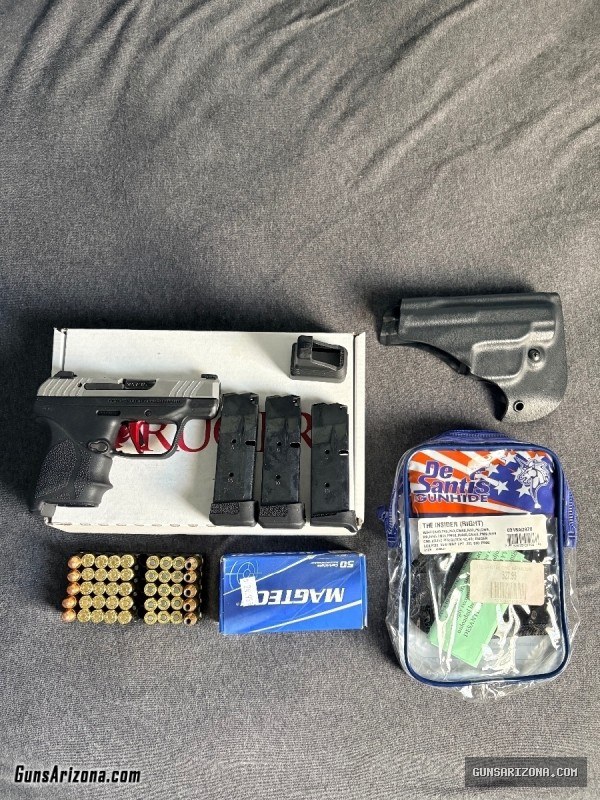 Ruger LCP MAX, New Trigger, 3 holsters, Ammo