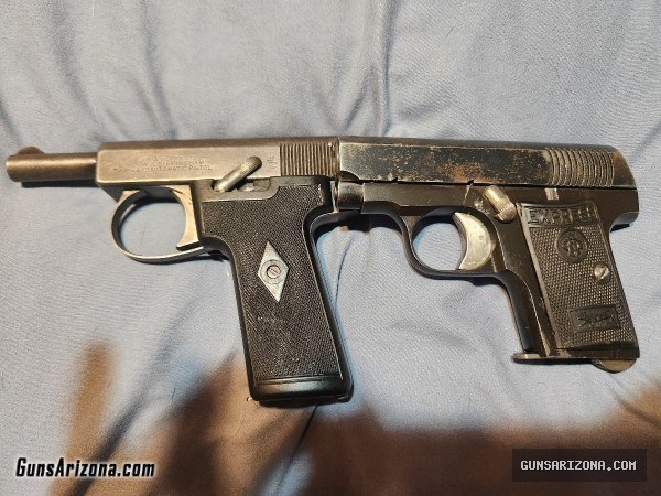 webley and Scott m1908. ruby .32 cva .50