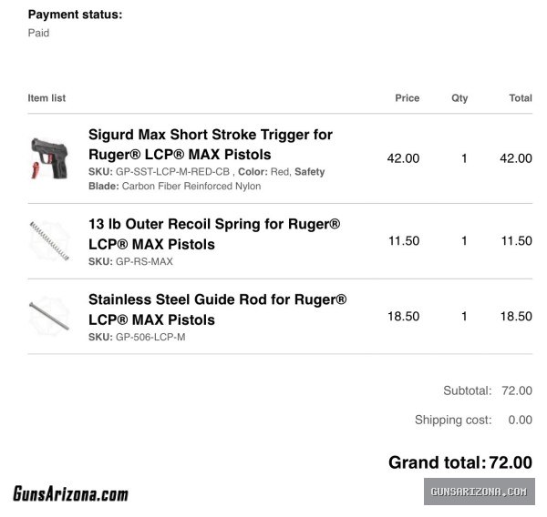 Ruger LCP MAX, New Trigger, 3 holsters, Ammo
