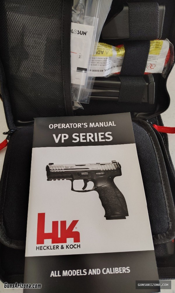 H&K VP9 LE 9mm 20rd/17rd Mags Holosun Grn Dot Optic Hard Case