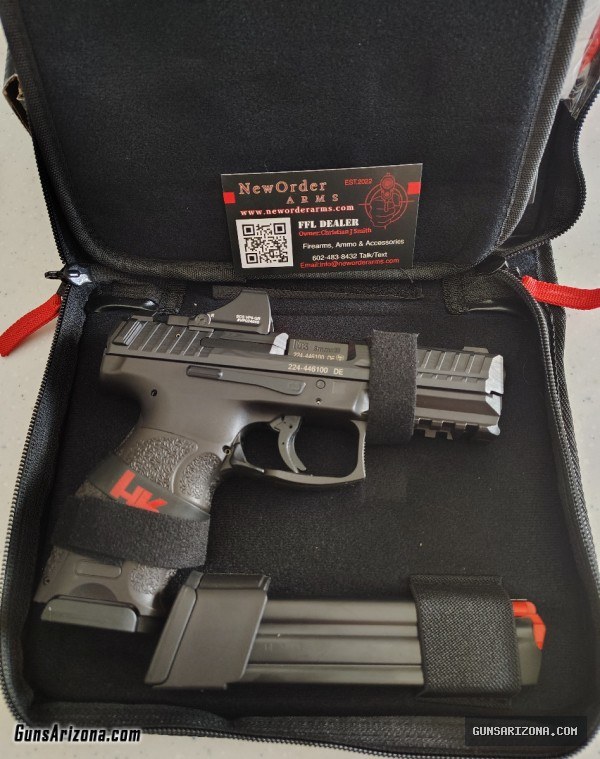 H&K VP9 LE 9mm 20rd/17rd Mags Holosun Grn Dot Optic Hard Case